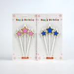Vela de cumpleaños 3 piezas estrella x24