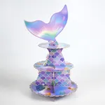 Soporte cupcakes cola de sirena de 3 niveles