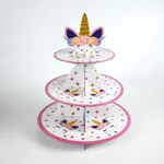 Soporte cupcakes unicornio de 3 niveles
