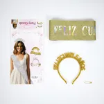 Vincha y banda feliz cumpleaños x12