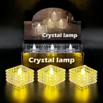 Vela caja de cristal con luz x6 - Cálido
