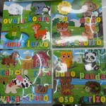 [PREZLJRO0401] Rompecabezas grande de animales con letras x12 Estándar