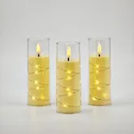 [PREZLLPV40CA] Vela con luz en vaso grande con alambre en espiral x12 - Cálido