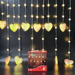Cortina 66 leds corazon 3,3*0,7 m - Cálido