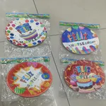 Plato de papel feliz cumpleaños 18,5*18,5 cm x100 Estándar