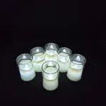 [PREZLLPV2201CA] Vela beige con vaso plástico con luz x24 - Calido