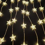 Cortina 80 leds chato con forma de estrella 2*1m - Cálido