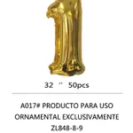 [PREZLGMN32DOA084DO1] Globo Número dorado 32" x12u - 1