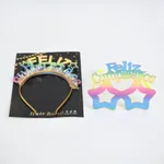 [PREZLCV73011] Set anteojos estrella y vincha feliz cumpleaños x12 Estándar