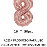Globo Número Rosa Gold 16" x50 - 8