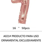 Globo Número Rosa Gold 16" x50 - 7