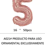 Globo Número Rosa Gold 16" x50 - 5