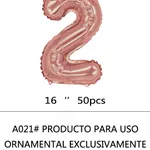 Globo Número Rosa Gold 16" x50 - 2