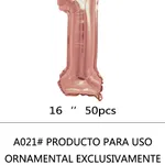 [PREZLGMN17RSGA0211] Globo Número Rosa Gold 16" x50 - 1