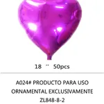 Globo Corazon 18" x50u - Fucsia