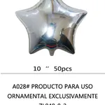 Globo Estrella 10" x50u - Plateado