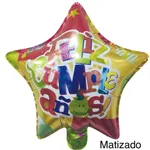 Globo Estrella Feliz cumpleaños x50 (10") estampado - Matizado