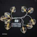[PREZLLPG02CA] Guirnalda 10 led - Broche corazon (AA) Cálido