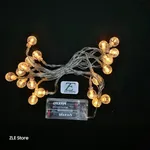Guirnalda 20 led - Bolitas transparentes (AA) - Cálido