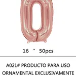 Globo Número Rosa Gold 16" x50 - 0