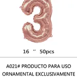 Globo Número Rosa Gold 16" x50 - 3