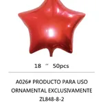 [PREZLA026GME19RJ] Globo Estrella 18" x50u - Rojo