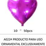 Globo Corazon 10" x50u - Fucsia