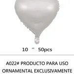 Globo Corazon 10" x50u - Blanco