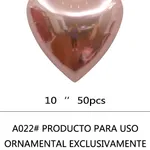 Globo Corazon 10" x50u - Rosa gold