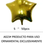 Globo Estrella 5" x50u - Dorado