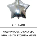 Globo Estrella 5" x50u - Plateado