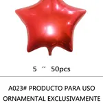 [PREZLGME06RJA023RJ] Globo Estrella 5" x50u - Rojo