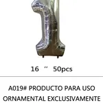 [PREZLGMN17PLA0191] Globo número Plateado 16" x50u - 1