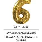 Globo Número dorado 32" x50u - 6