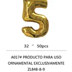 Globo Número dorado 32" x50u - 5