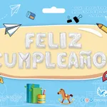 Globo frase "FELIZ CUMPLEAÑOS" - Plateado
