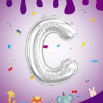 Globo letras plateadas 16" x12u - C