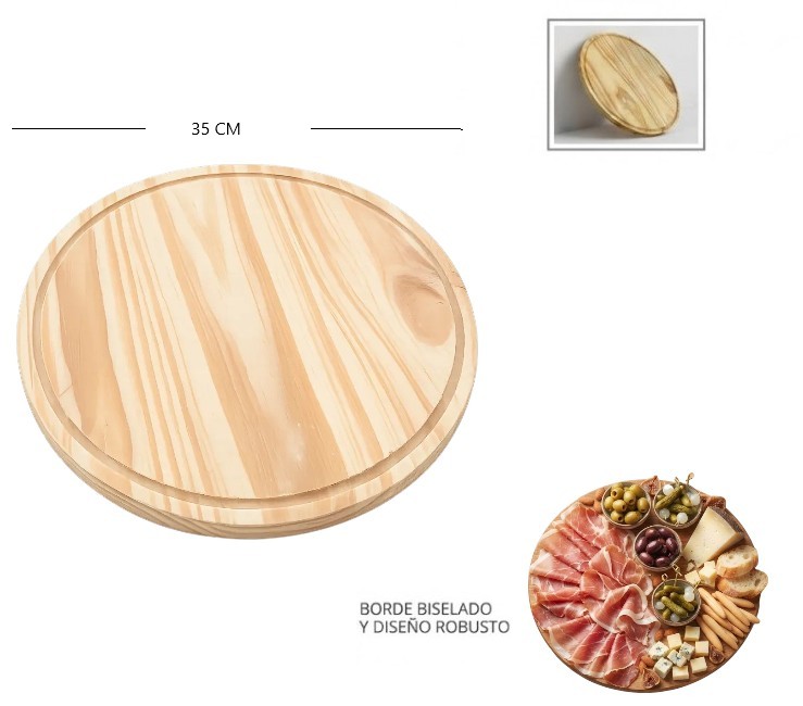 TABLA DE MADERA 35 CM PIZZERA