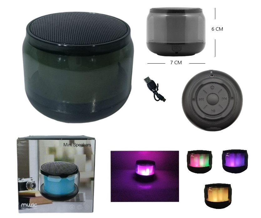 AYV0335 PARLANTE MINI BLUETOOTH C/LUZ COLORES