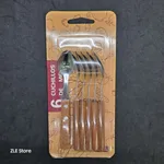 Cucharita mango de madera x6