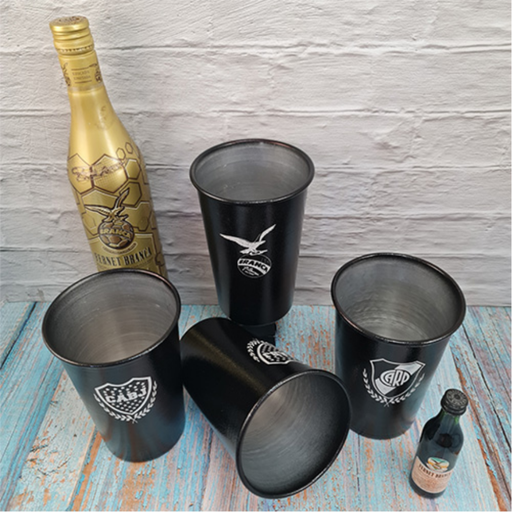 Vasos Ferneteros Negros Grabados