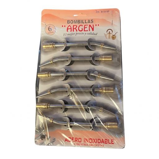 [PRECYNEGBOMBILLAACEROINOXCPUNTADORADA] Bombilla Acero Inox c/Punta Dorada