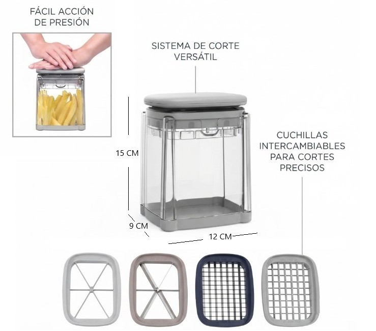 PICADOR MANUAL MULTIFUNCION DE VEGETALES