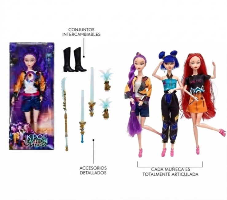MUÑECA C/ACCESORIOS KPOP DEMON HUNTER X1