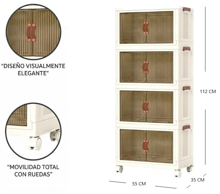 ESTANTE PLEGABLE DE 4 NIVELES 112X55CM