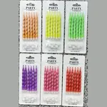Vela ondulada con purpurina para torta (6 piezas) x12