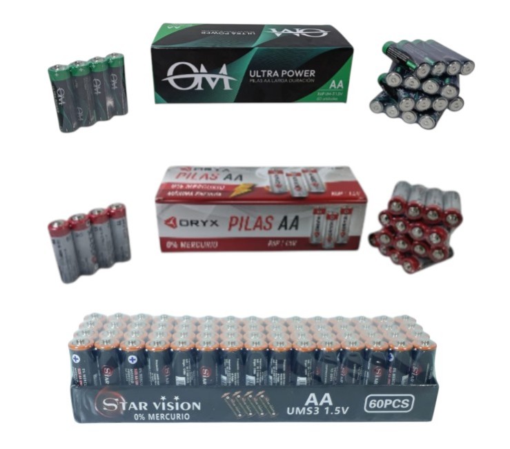 PILAS AA PACK 60PCS OM R6P UM-3 SV-AA