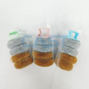[PRECTWB421] SET ESPONJA ACERO X4 {WB421} C/ MANGO