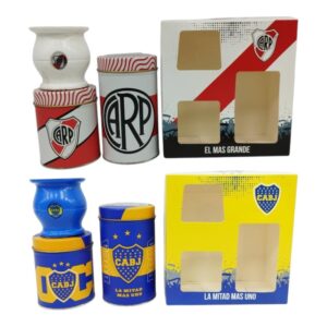 SET MATERO LATA FUTBOL X2 + MATE EN CAJA