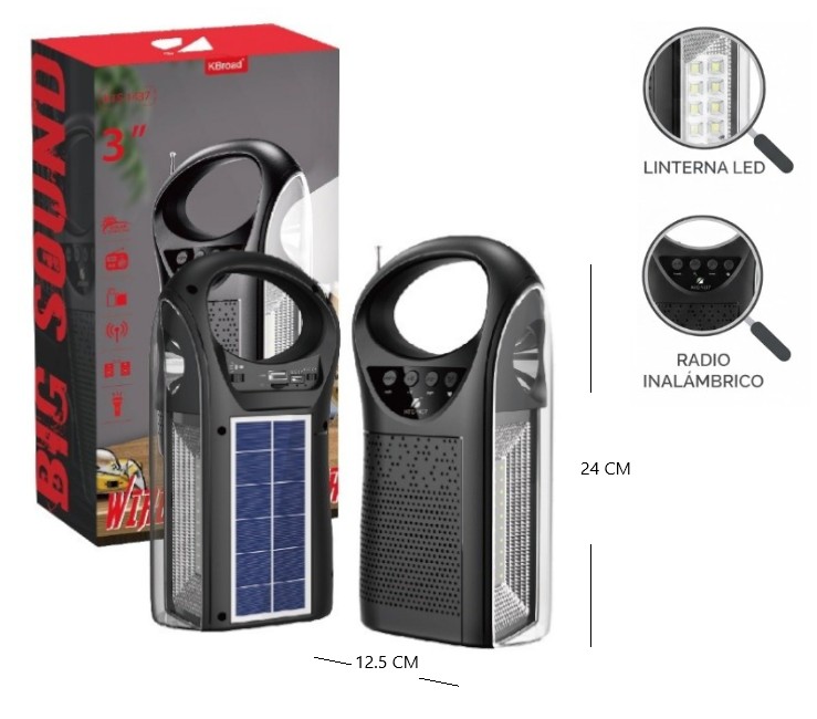 PARLANTE SOLAR BT C/ LINTERNA